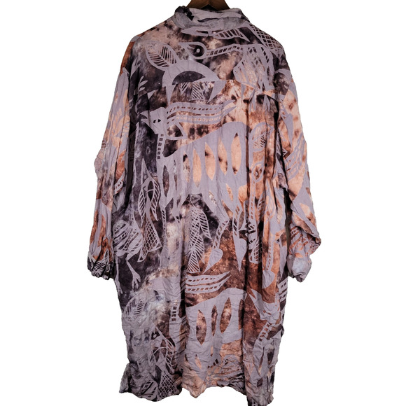 Vtg Chicos Shawl Cardigan Womens Kimono Lagenlook Cottagecore Art To Wear Boho - Picture 2 of 15